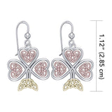 Celtic Knotwork Shamrock Three Tone Earrings OTE2919 - Jewelry