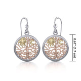 Celtic Tree of Life Three Tone Earrings OER060 - Jewelry