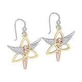 Trinity Angel Wing Three Tone Earrings OER1074