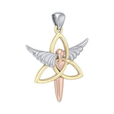Trinity Knot Angel Three Tone Pendant OPD3268 - Jewelry