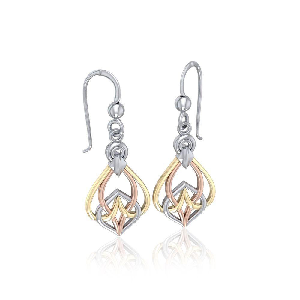 Celtic Knotwork Three Tone Earrings OTE140 - Jewelry
