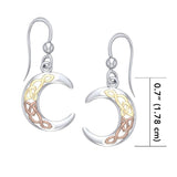 Celtic Moon Silver with Yellow and Pink Gold Plate Earrings OTE2007 - Jewelry