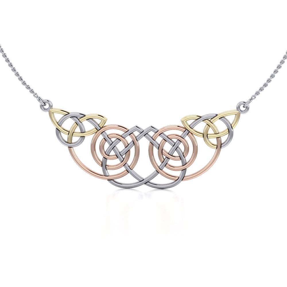 Celtic Knotwork Three Tone Necklace OTN002 - Jewelry