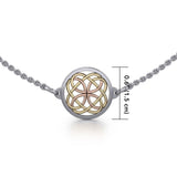 Circle Celtic Knot Three Tone Necklace OTN010 - Jewelry