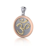 Om Medallion of Spiritual and Mystical Blessings ~ 14k Yellow and Pink gold Pendant - Jewelry