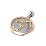 Om Medallion of Spiritual and Mystical Blessings ~ 14k Yellow and Pink gold Pendant - Jewelry