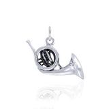 French Horn Silver Charm SC523 - Jewelry