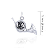 French Horn Silver Charm SC523 - Jewelry
