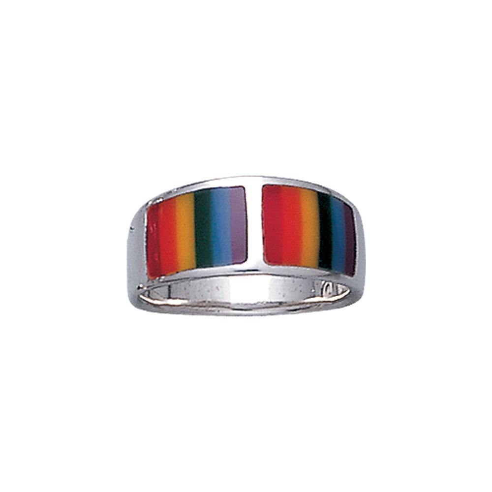 Rainbow Band Silver Ring SM015 - Jewelry