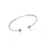 Silver Bead Cuff Bracelet with Hexagon TBA073 - Jewelry