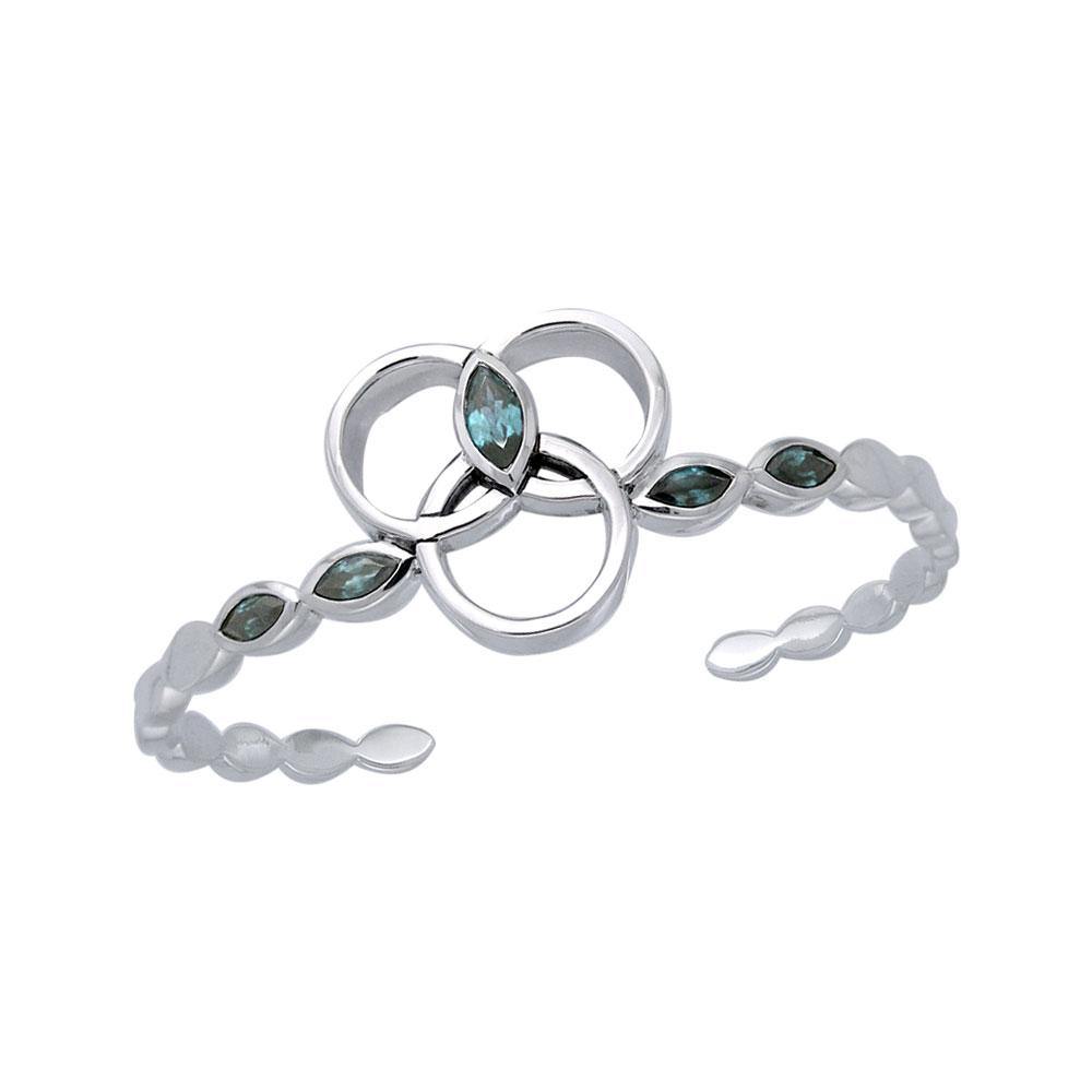 Citta Silver Cuff Bracelet with Gems TBA120 - Jewelry