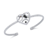 Fantastic Contemporary Design Heart Silver Cuff Bracelet TBA137