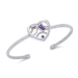 Fantastic Contemporary Design Heart Silver Cuff Bracelet TBA137 - Jewelry
