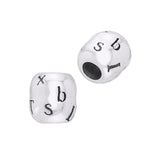 Round Letter Silver Beads TBD020 - Jewelry