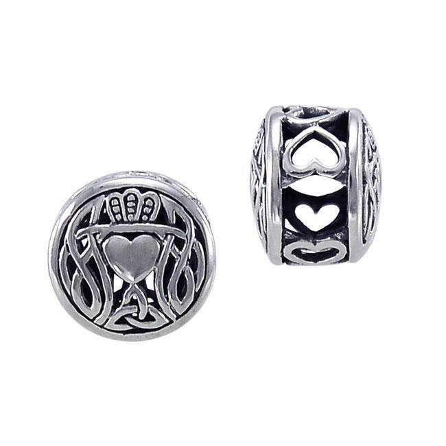 Celtic Knotwork Claddagh Sterling Silver Bead TBD189 - Jewelry