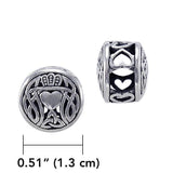 Celtic Knotwork Claddagh Sterling Silver Bead TBD189 - Jewelry