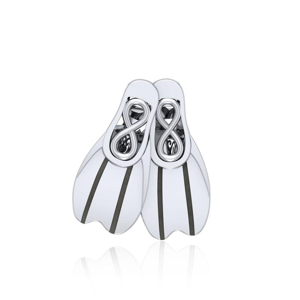 Dive Fins Sterling Silver Bead TBD351 - Jewelry