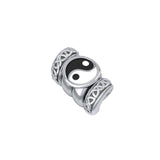 Yin Yang Symbol with Celtic Accented Silver Bead TBD365