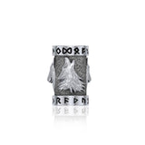 Wolf with Rune Symbol Silver Bead TBD366 - Jewelry