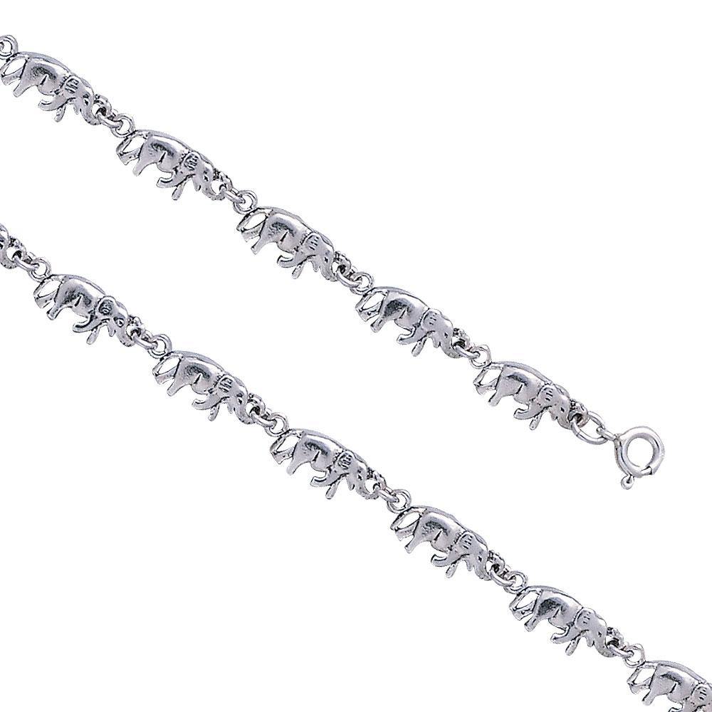 Elephant Link Silver Bracelet TBG055 - Jewelry