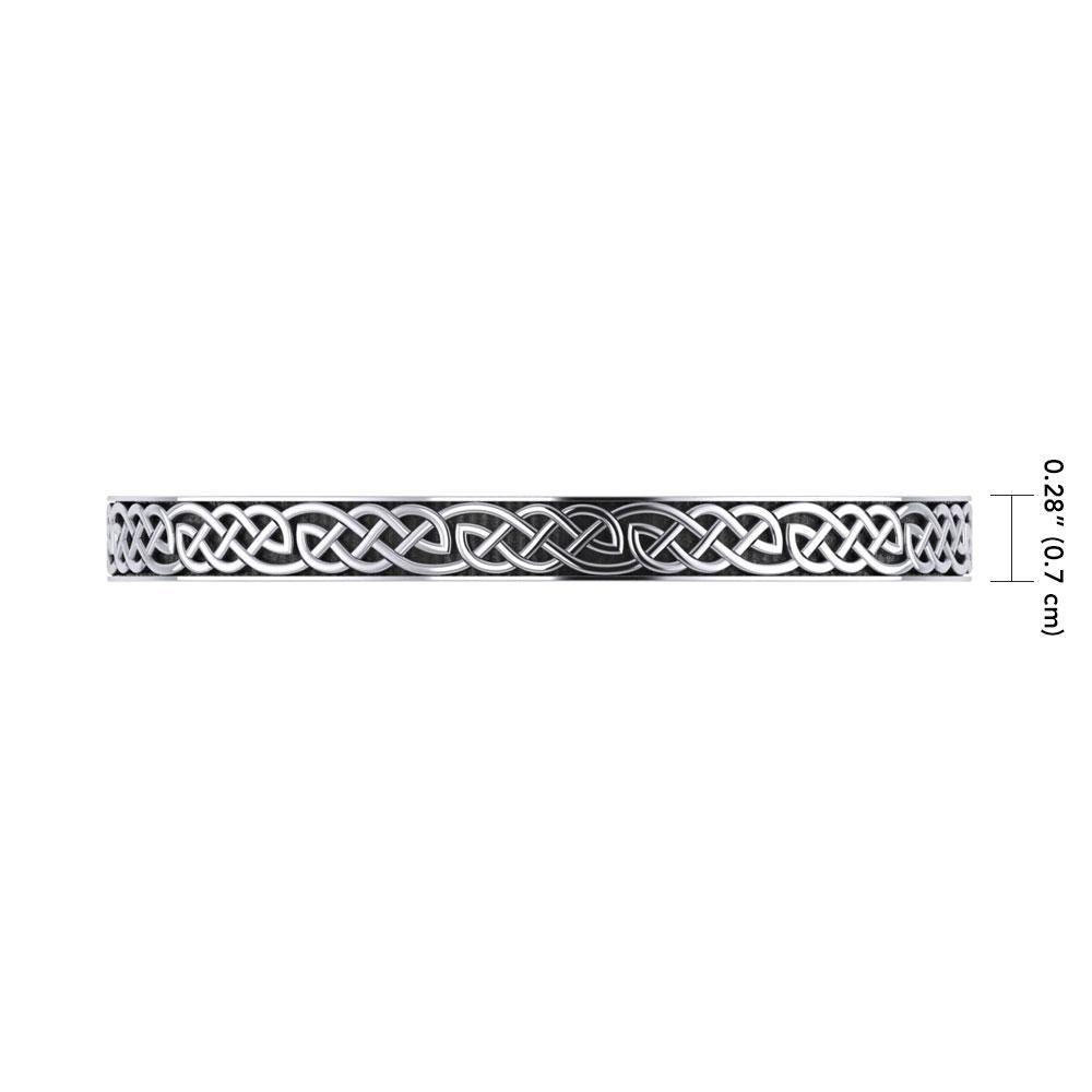 Celtic Knotwork Silver Bangle Cuff Bracelet TBG061 - Jewelry