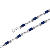 Silver Flower Link Bracelet TBG139 - Jewelry