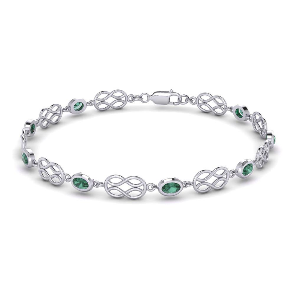 Celtic Knotwork with Amethyst Silver Bracelet TBG311 - Jewelry
