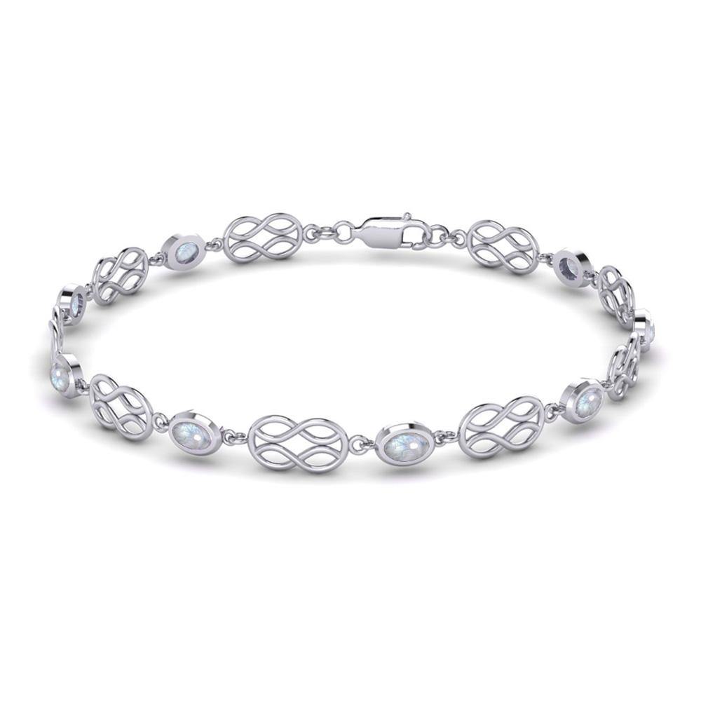 Celtic Knotwork with Amethyst Silver Bracelet TBG311 - Jewelry