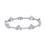 Celtic Trinity Claddagh Link Sterling Silver Bracelet TBG368