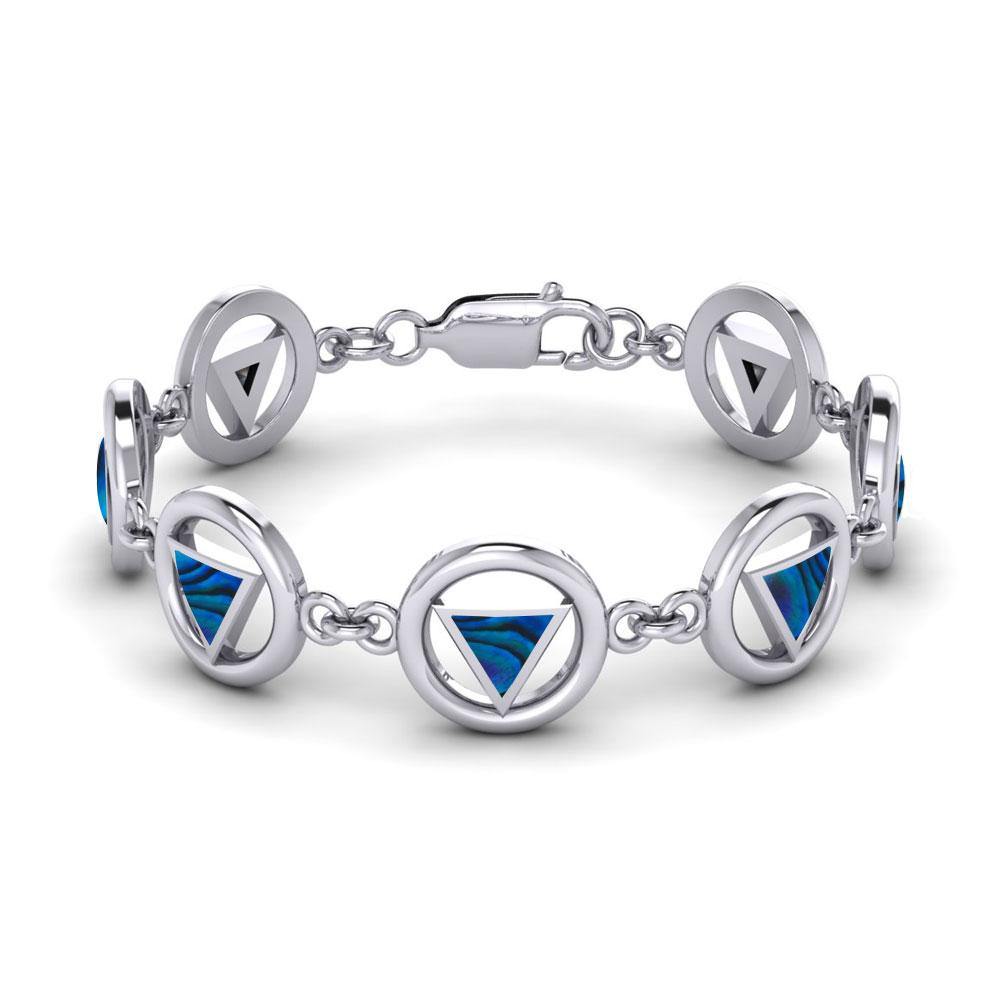 AA Symbol Silver Bracelet with Inlaid TBG689 - Jewelry