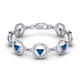 AA Symbol Silver Bracelet with Inlaid TBG689 - Jewelry
