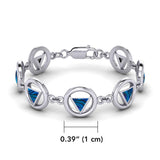 AA Symbol Silver Bracelet with Inlaid TBG689 - Jewelry