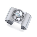 Chalice Well Silver Cuff Bracelet with Gemstone TBG734
