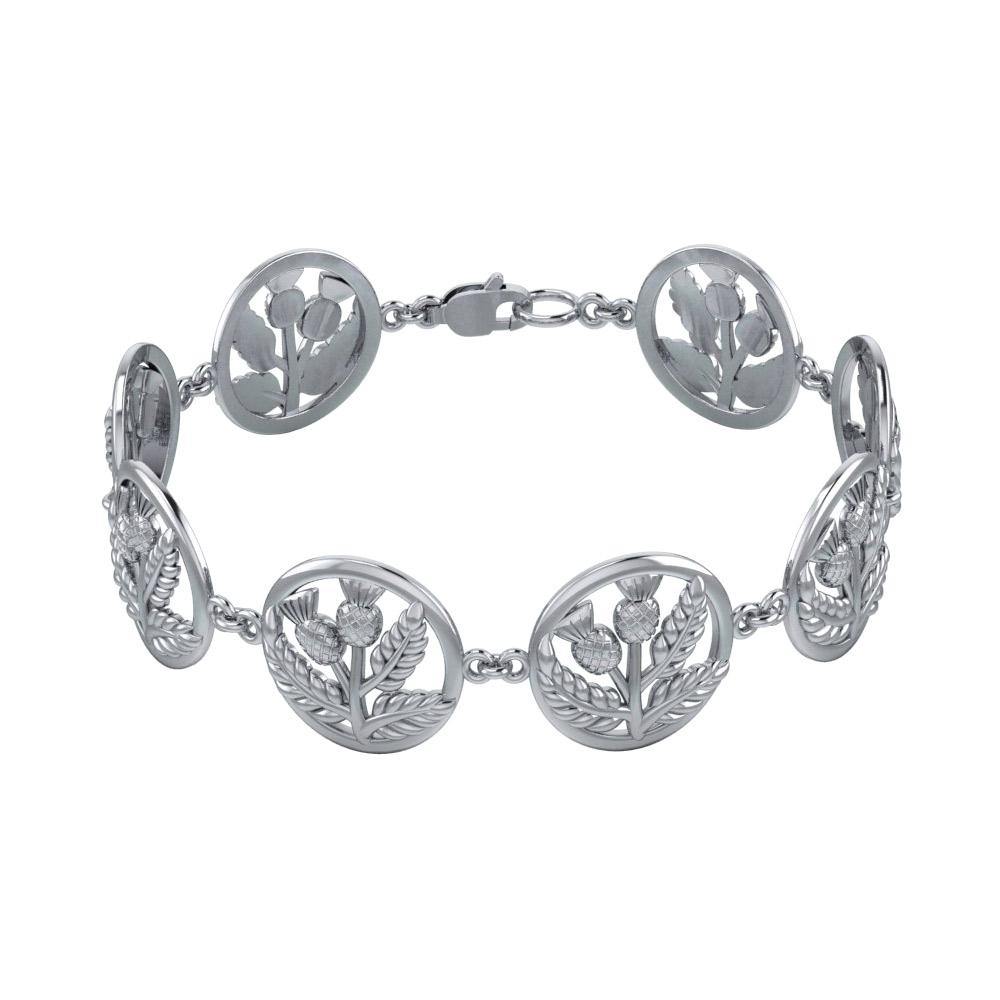 Scottish Thistle Link Bracelet TBG739 - Jewelry