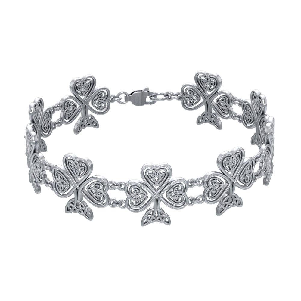 Celtic Knot Shamrock Link Bracelet TBG768 - Jewelry