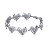 Eternal Celtic Hearts Silver Bracelet TBG774 - Jewelry
