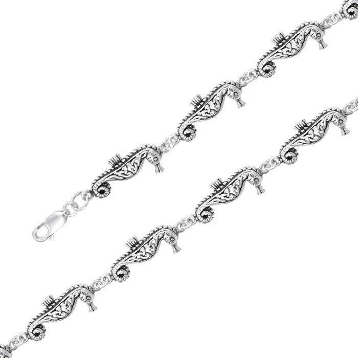 Seahorse Link Silver Bracelet TBL018 - Jewelry