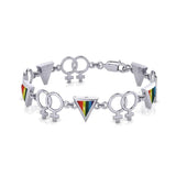 LGBTQ Women Rainbow Link Bracelet TBL059