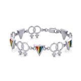 LGBTQ Women Rainbow Link Bracelet TBL059 - Jewelry