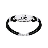 Celtic Triskele Leather Cord Bracelet TBL192 - Jewelry