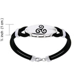 Celtic Triskele Leather Cord Bracelet TBL192 - Jewelry