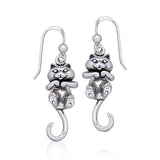 Movable Cat Silver Earrings TE2101
