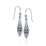 Celtic Knotwork Silver Shamrock Earrings TE2600 - Jewelry