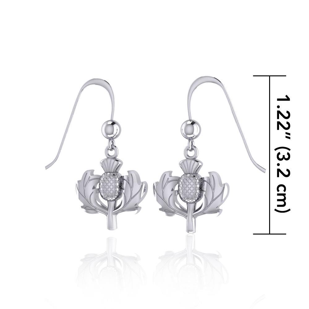 Scottish Thistle Silver Earrings TE2872 - Jewelry