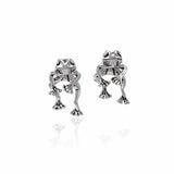 Moveable Frog Silver Silver Earrings TE533 - Jewelry