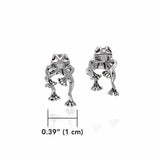 Moveable Frog Silver Silver Earrings TE533 - Jewelry