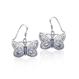 Butterflies are my friends ~ Sterling Silver Jewelry Butterfly Hook Earrings TE808