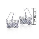 Butterflies are my friends ~ Sterling Silver Jewelry Butterfly Hook Earrings TE808 - Jewelry