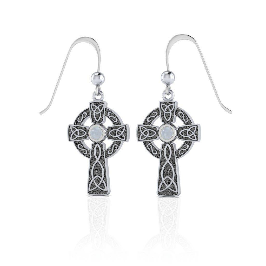 A beautiful statement of pride and faith ~ Sterling Silver Jewelry Celtic Cross Hook Earrings TER075 - Jewelry