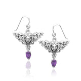 Angel Earrings with Dangling Gemstone TER1075 - Jewelry